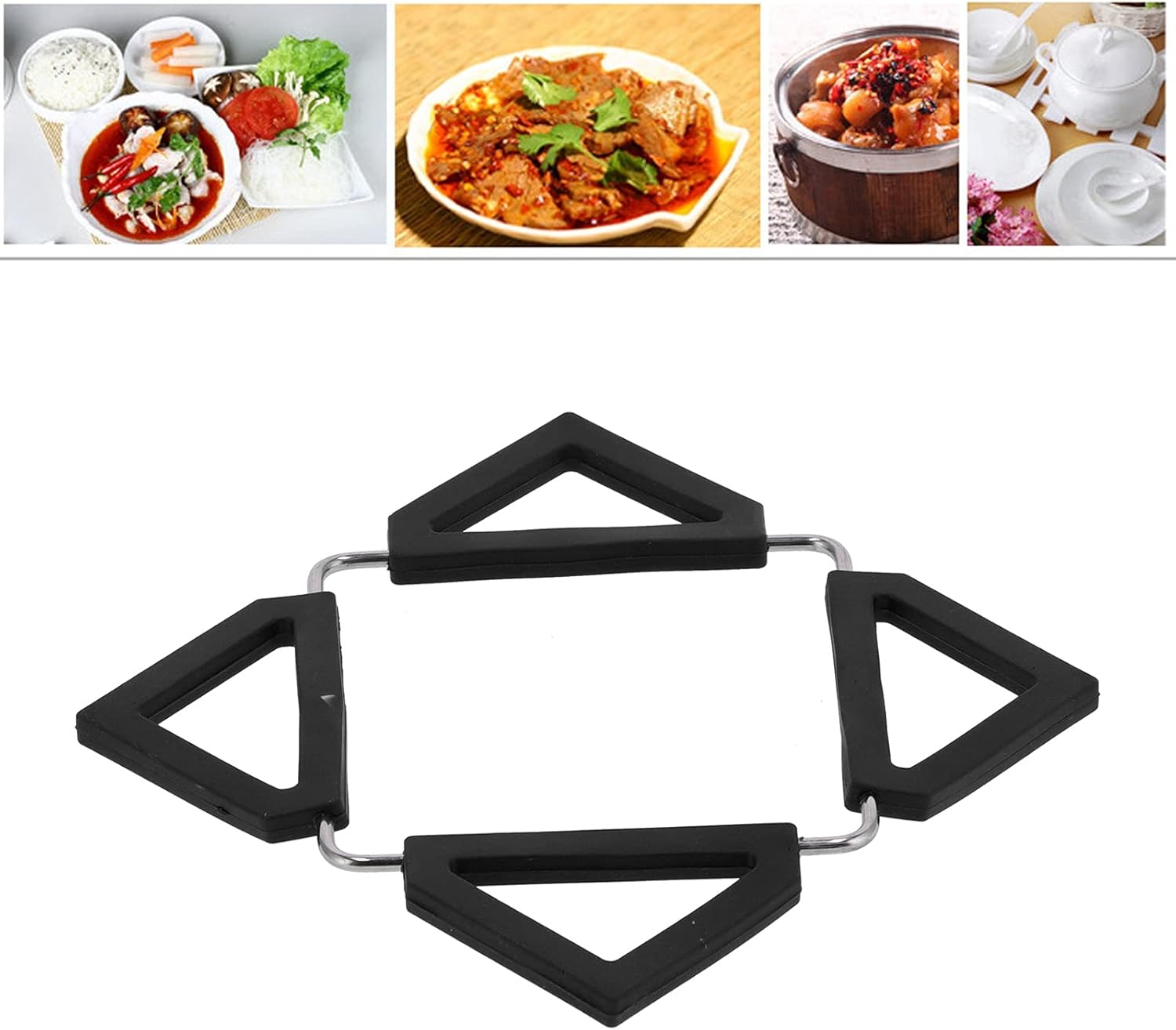 Salvamanteles de silicona para ollas, salvamanteles, soporte para ollas calientes de acero inoxidable, posavasos antideslizantes, aislamiento