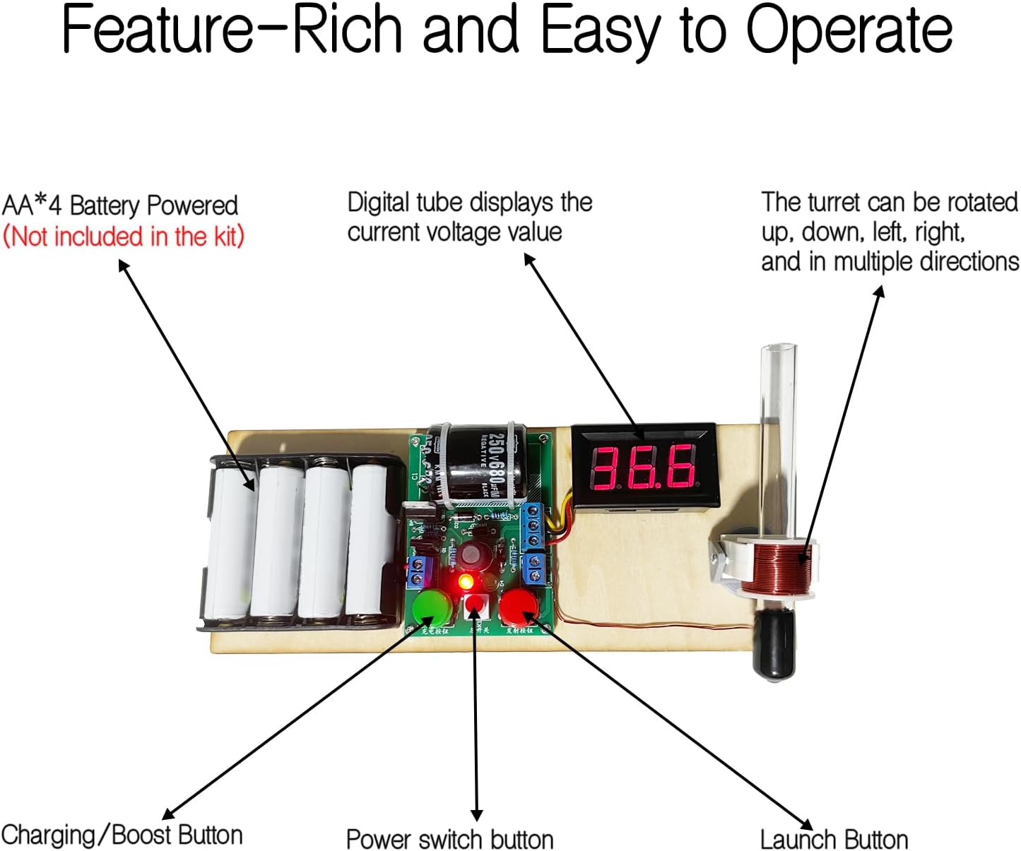 Kit de práctica de soldadura electrónica EI Mini módulo convertidor de voltaje adecuado para estudiantes, adolescentes, adultos, kits de bricolaje