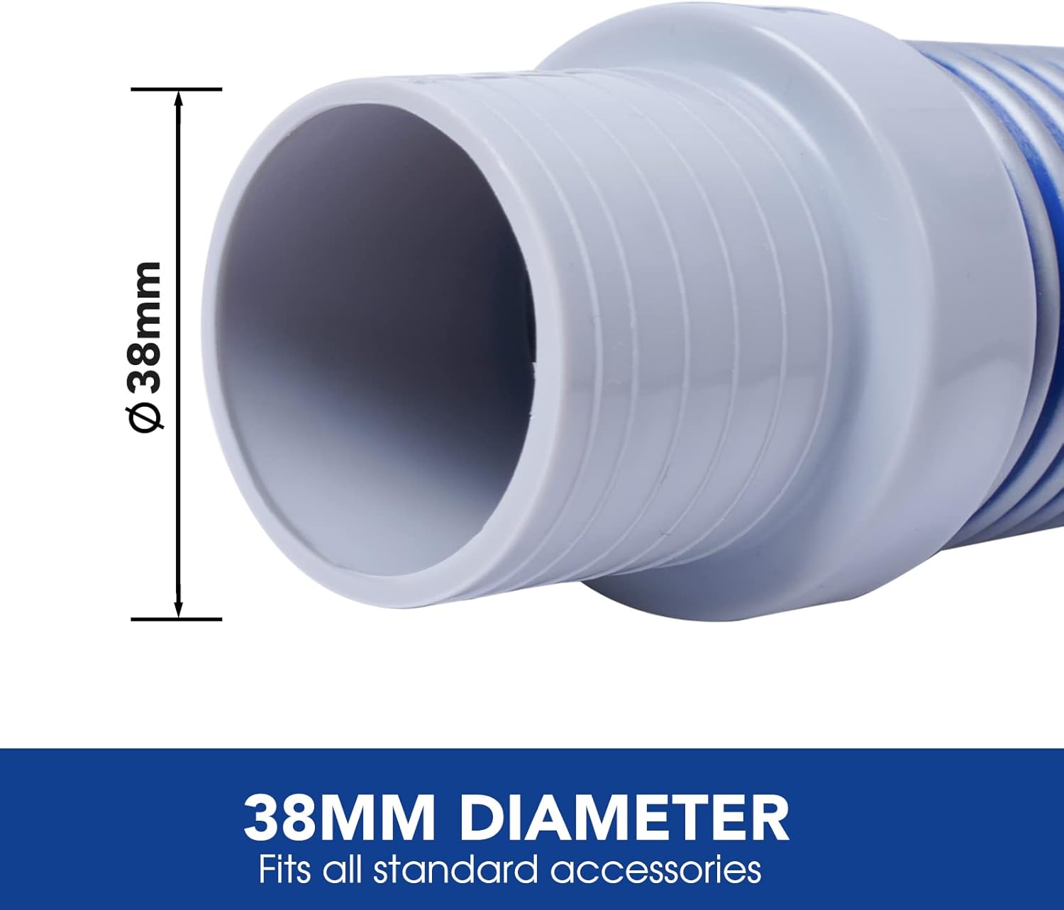 POOLWHALE Manguera profesional para aspiradora de piscina, mangueras de 1.5 pulgadas, 8 piezas, extensión perfecta para aspiradora de