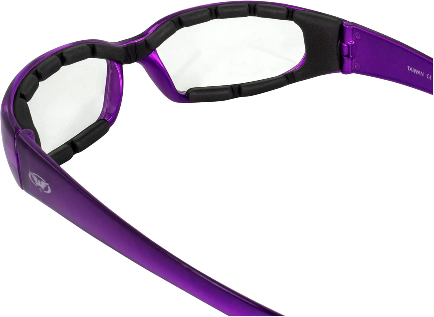 Global Vision 2 pares de gafas de sol acolchadas Chicago para mujer, resistentes a los arañazos, marco morado con lentes transparentes y súper