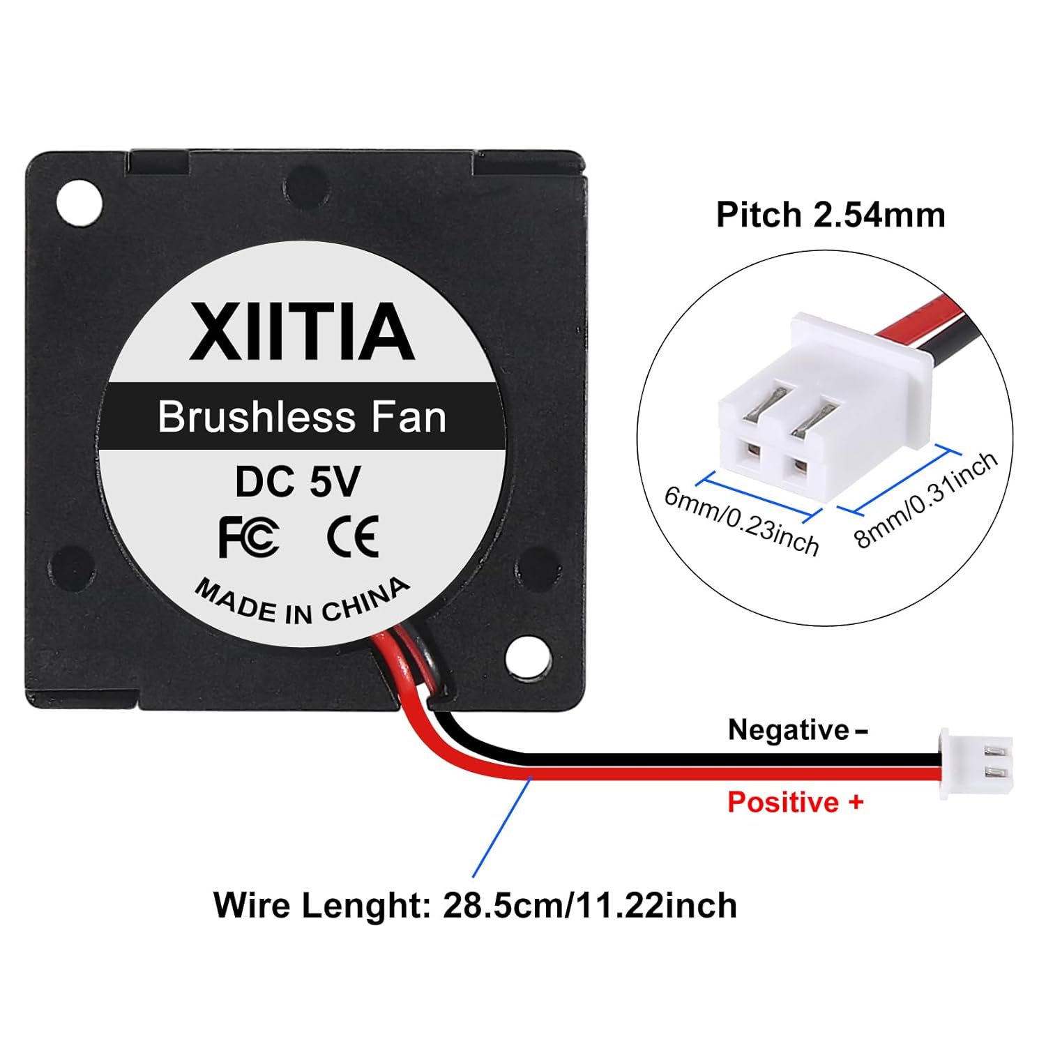 XIITIA 6 unids 3010 5V ventilador ventilador 1.181×1.181×0.394 in cojinetes de manga sin escobillas DC ventilador de enfriamiento con 2 pines