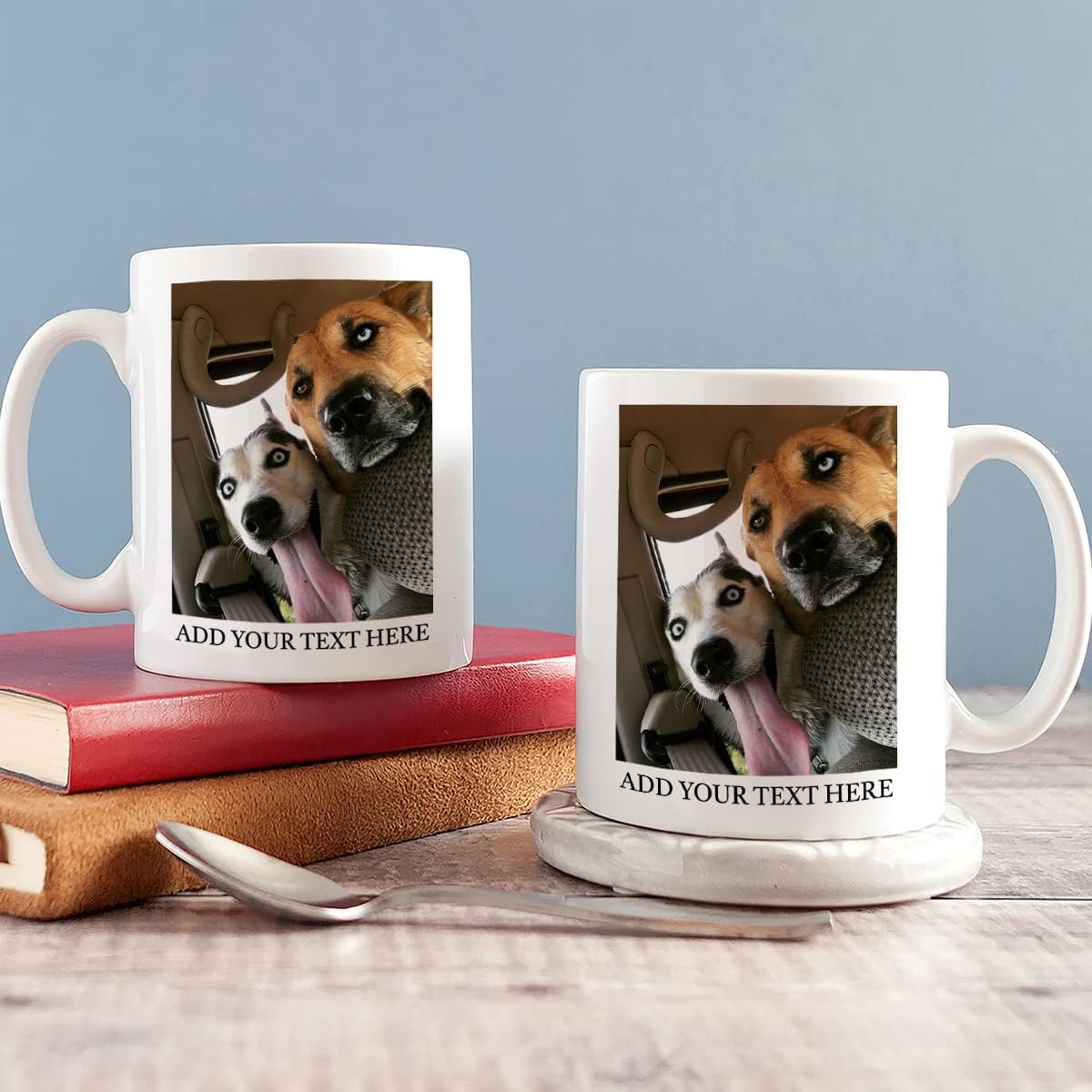 Taza personalizada con imágenes de mascotas, texto, foto, personalizada, 11 onzas, 15 onzas, taza de viaje, regalos para familiares, parejas,