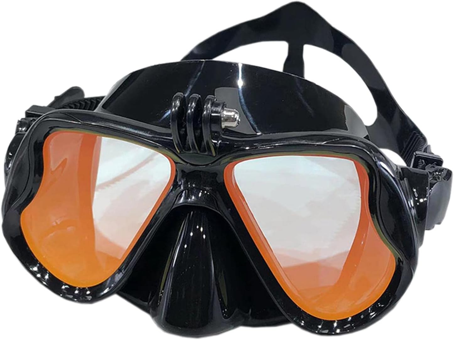 Máscara de buceo unisex Gafas de natación con soporte para cámara, gafas de natación de silicona para buceo libre, suministros de esnórquel, equipo