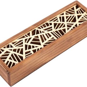 Estuche de madera para lápices, caja de almacenamiento con tapa deslizante de madera vintage, cajas de regalo de recuerdo para pasatiempos Estuche de madera para lápices, caja de almacenamiento con tapa deslizante de madera vintage, cajas de regalo de recuerdo para pasatiempos