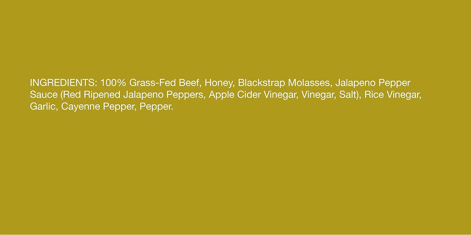 PALEO RANCH Grass-Fed Beef Jerky, All Natural, No Added Hormones, No Preservatives, 2-oz. Pouches, 8-Pack (Honey Sriracha)