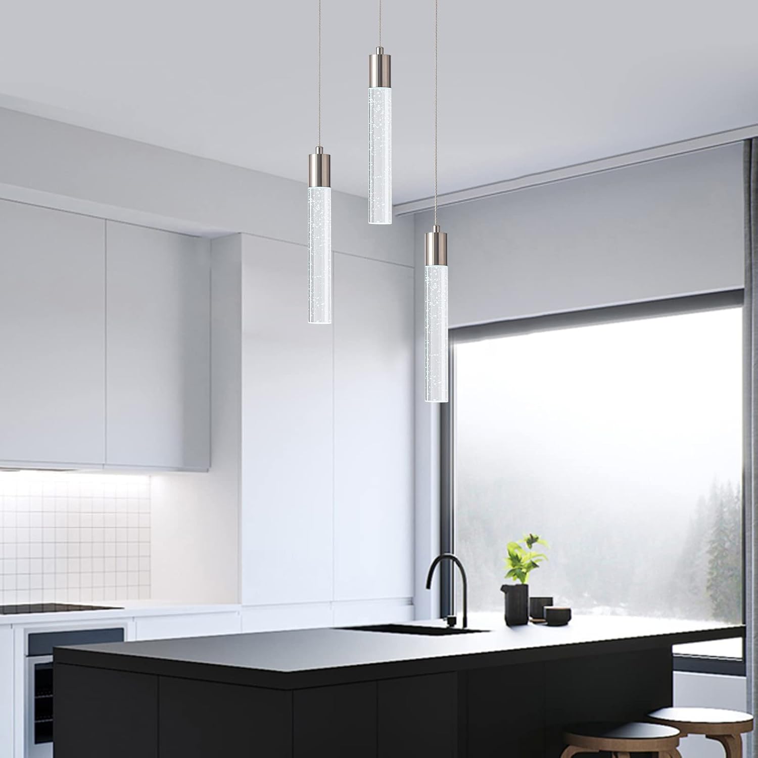 Iluminación colgante de 3 luces para isla de cocina, interruptor de dosel, luz colgante de color chaneagle, 3000K, 4000K, 6000K, iluminación