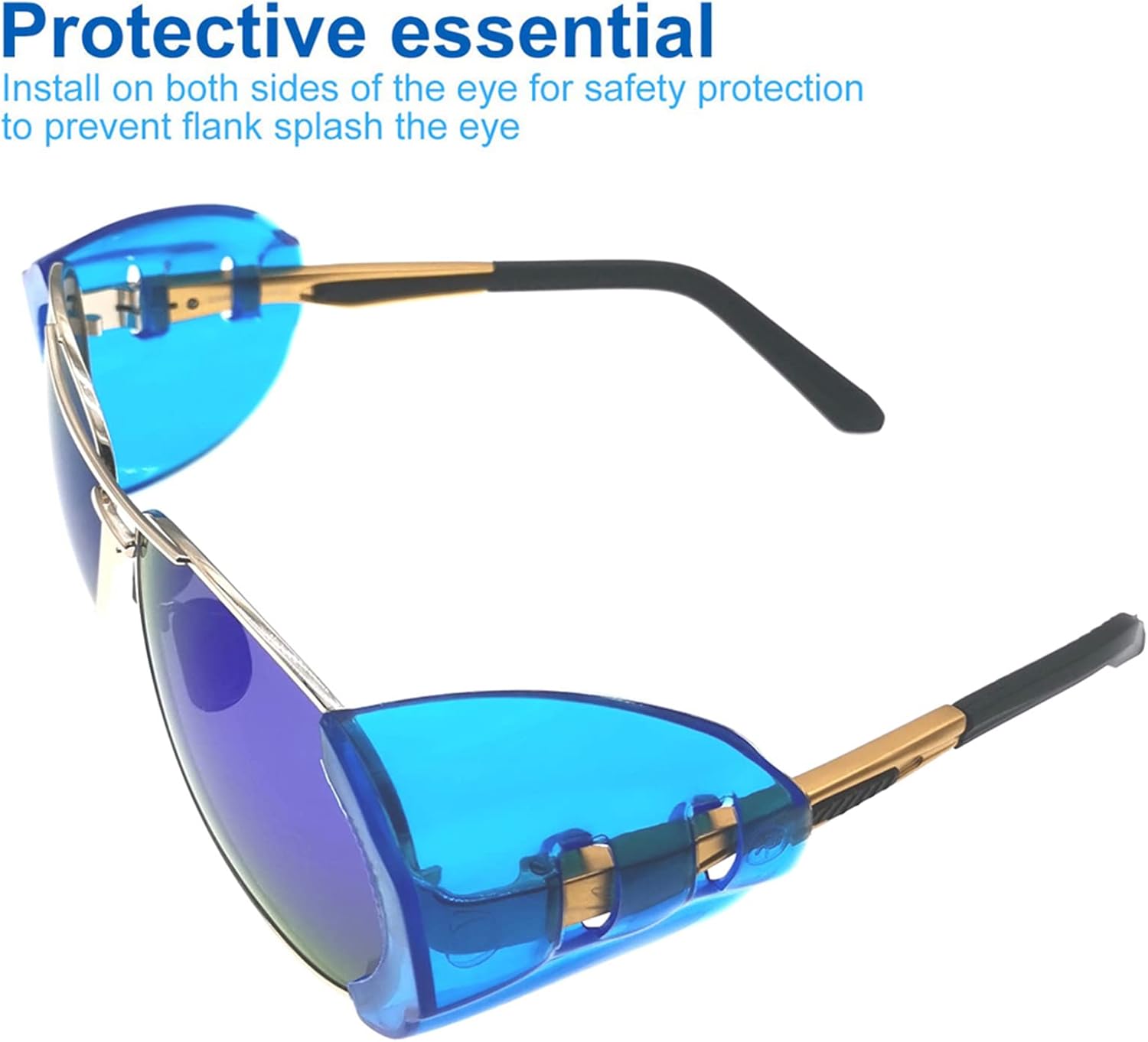 KMDJG 2 pares de protectores laterales para lentes de seguridad, protectores laterales deslizantes, se adaptan a marcos de anteojos pequeños a