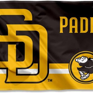 Bandera de San Diego Padres Logo Insignia de 3 x 5 pies con ojal Bandera de San Diego Padres Logo Insignia de 3 x 5 pies con ojal