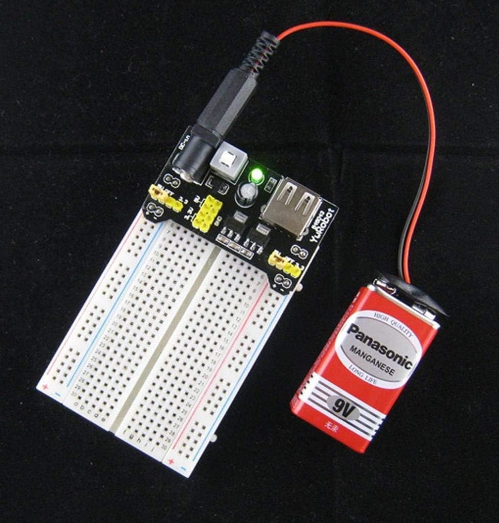 HiLetgo 5pcs 3.3V 5V módulo de fuente de alimentación para MB102 102 prototipo Breadboard DC 6.5-12V o módulo de fuente de alimentación USB