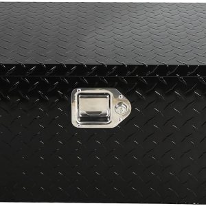 Caja de herramientas de almacenamiento de lengua de aluminio negro de 39 pulgadas con cerradura y llaves Caja de herramientas de almacenamiento de lengua de aluminio negro de 39 pulgadas con cerradura y llaves
