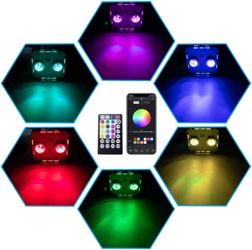 Controlador de motor, fuente de luz AMKI para kit de luz de techo LED RGB de fibra óptica (32 W-APP (doble cabezal parpadeante))
