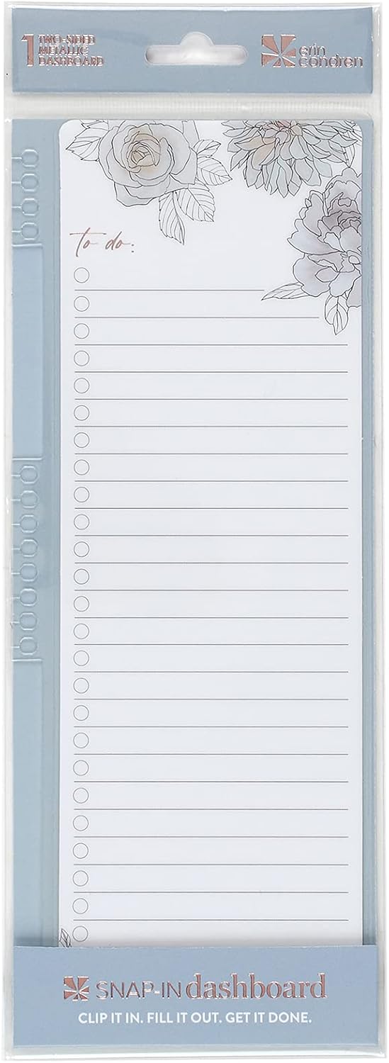 Tablero de lista de tareas pendientes en Flora, tablero de doble cara y borrado en húmedo. Puedes encajar en tu agenda o carpeta en espiral, abordar