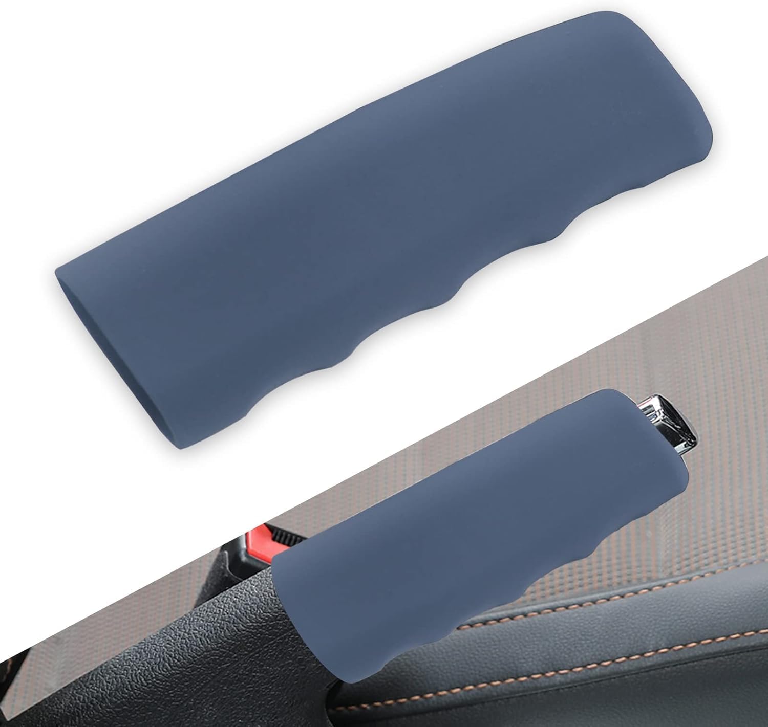 1 funda para freno de mano para automóvil, kit decorativo de palanca de freno de mano de silicona, protector de manija de freno en forma de onda,