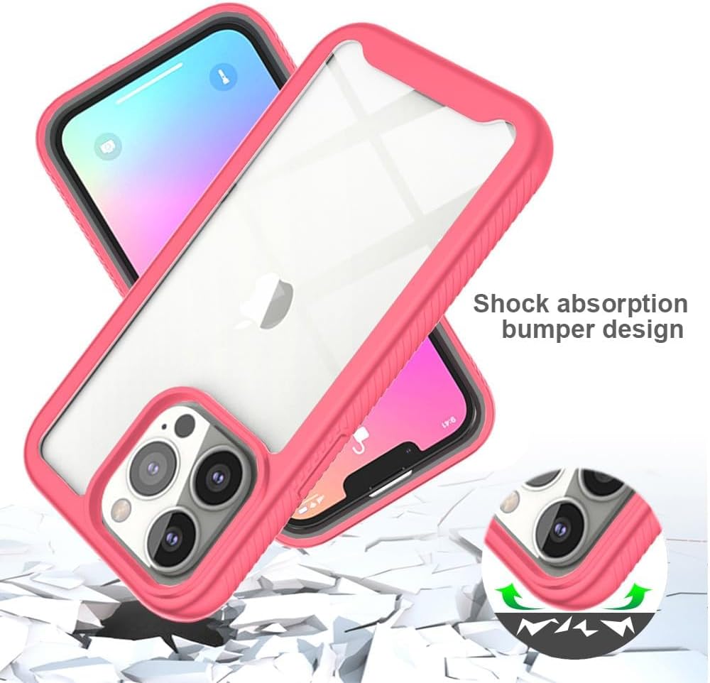 Asuwish Funda para iPhone 13 Pro de 6.1 pulgadas con protector de pantalla de vidrio templado y soporte delgado, funda protectora híbrida resistente