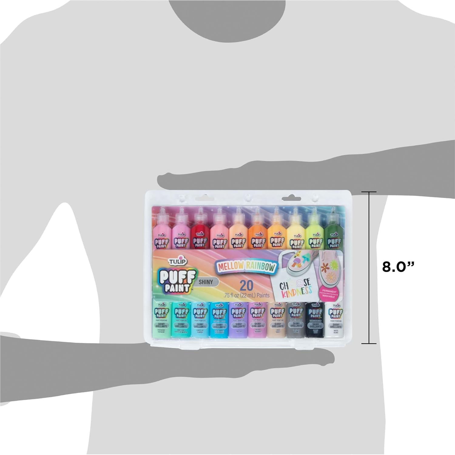 TULIP Puff Paint – Paquete de 20 unidades, arcoíris suave, paquete de pintura de tela dimesnional