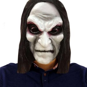 VICDUEKG Máscara aterradora de Halloween con pelo largo, máscara de diablo de terror para cosplay, fiesta espeluznante, disfraz de Halloween, VICDUEKG Máscara aterradora de Halloween con pelo largo, máscara de diablo de terror para cosplay, fiesta espeluznante, disfraz de Halloween,