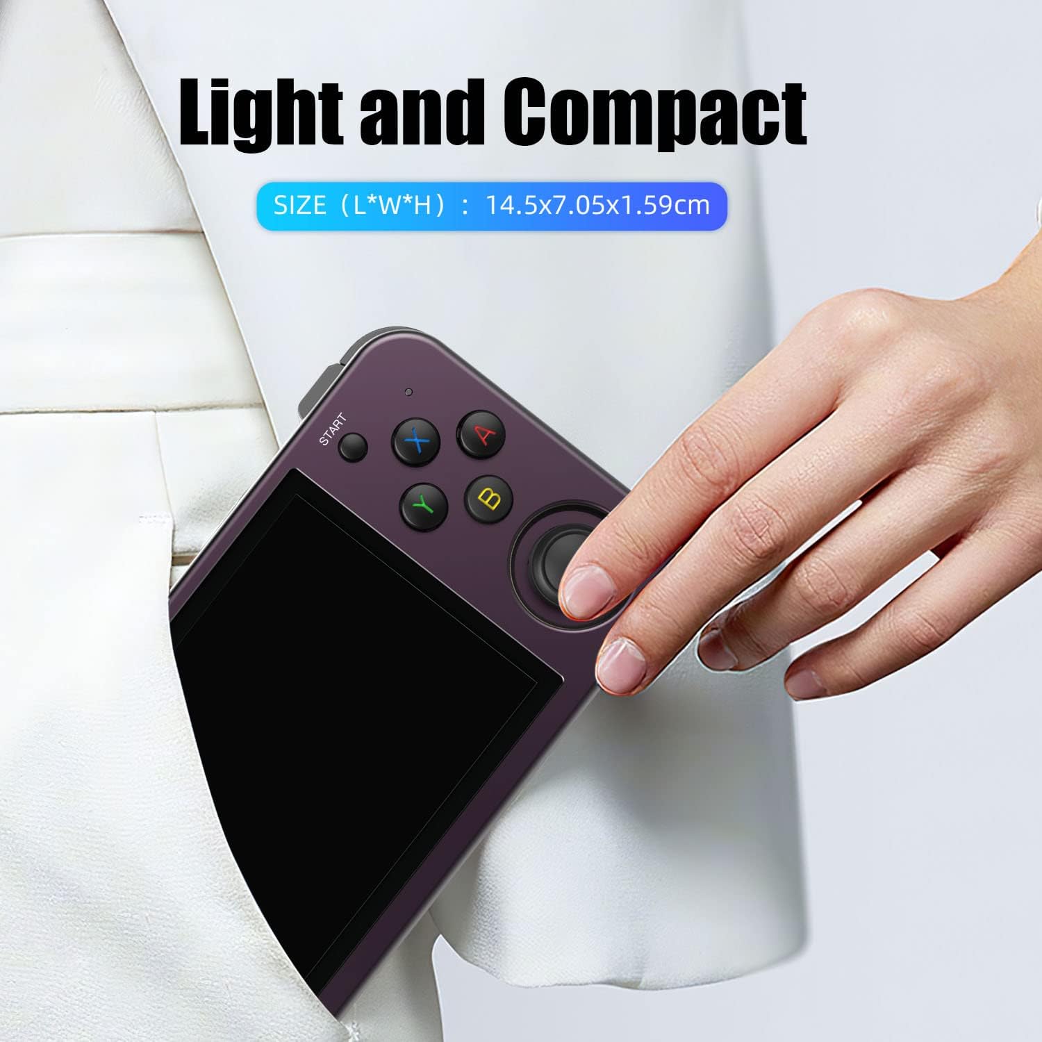 RG353M – Consola de juegos portátil integrada con tarjeta 64G 4452 juegos, carcasa de aleación de aluminio y pantalla IPS multitáctil de 3.5