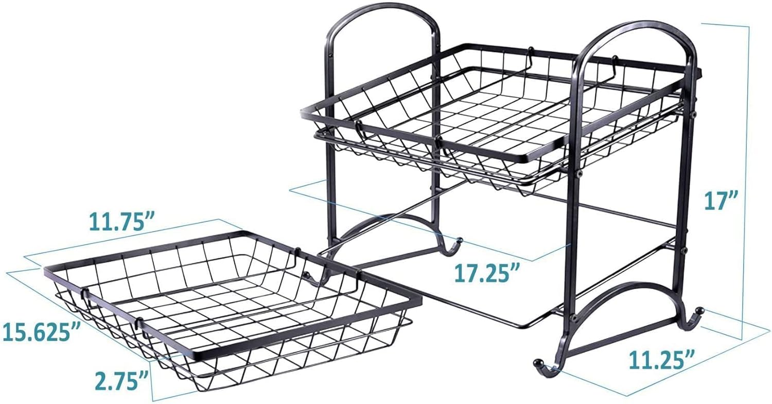 Organizador apilable para latas, soporte de exhibición angular de 2 niveles, soporte de cesta de frutas, estante de papas fritas, sensor