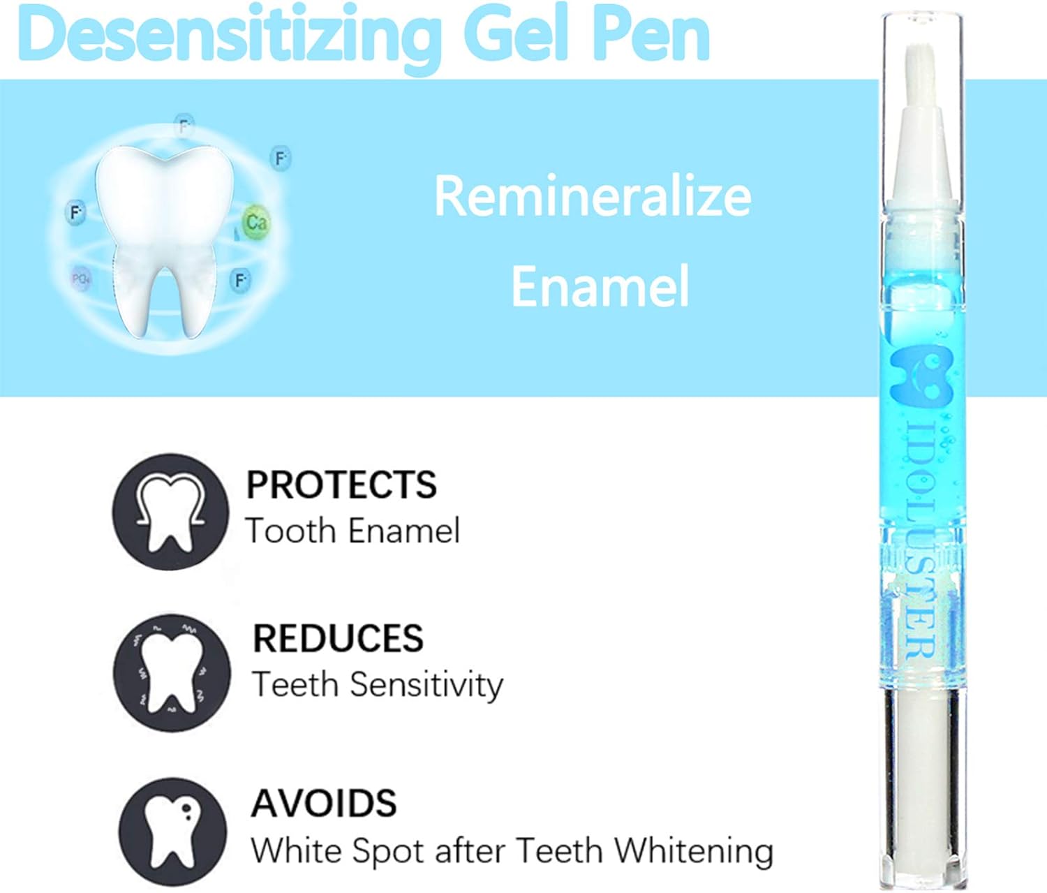 Bolígrafos blanqueadores de dientes, paquete de 3 bolígrafos de gel para blanquear los dientes, paquete de 3 bolígrafos de gel desensibilizante, 1
