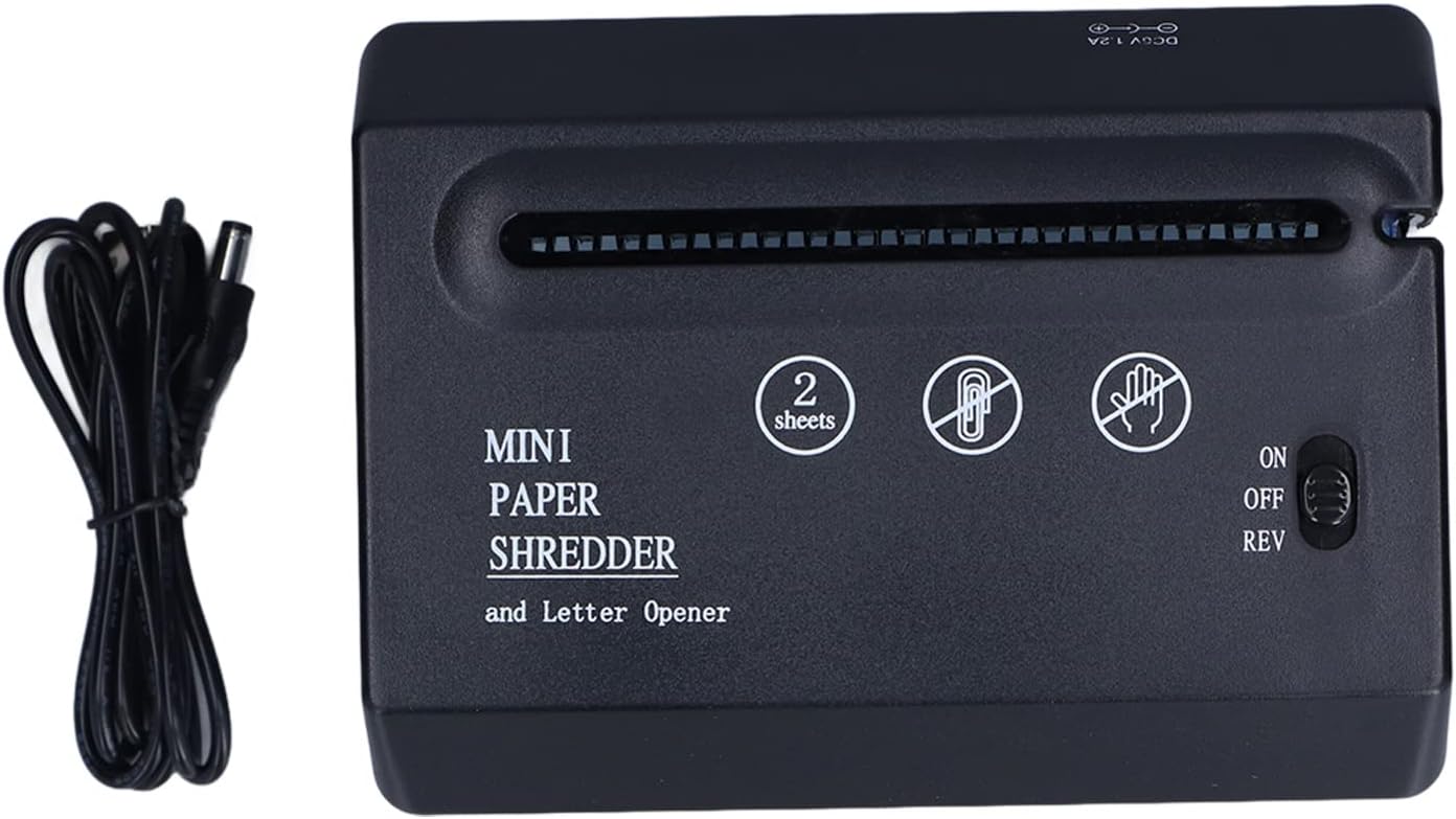 Mini trituradora de papel eléctrica portátil con cuchillo de metal, fácil operación, ideal para oficina, escuela, familia