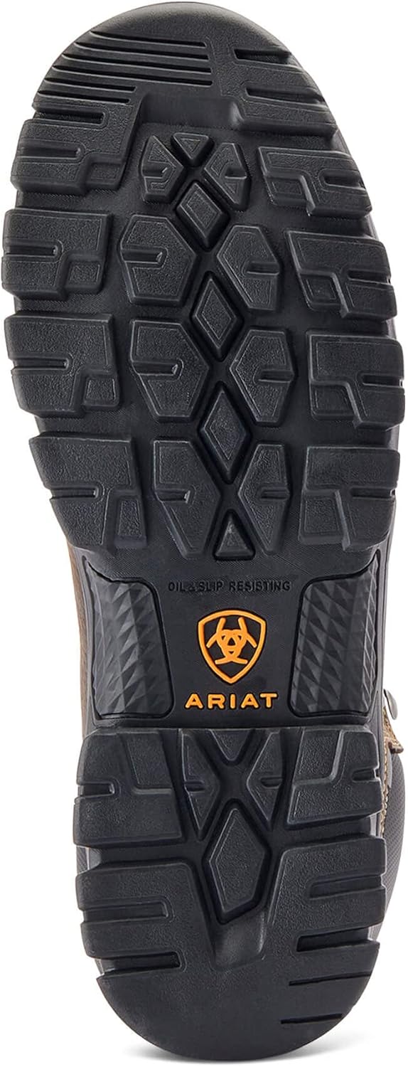 Ariat Botas de trabajo para hombre Treadfast de 8 pulgadas con punta de acero impermeable