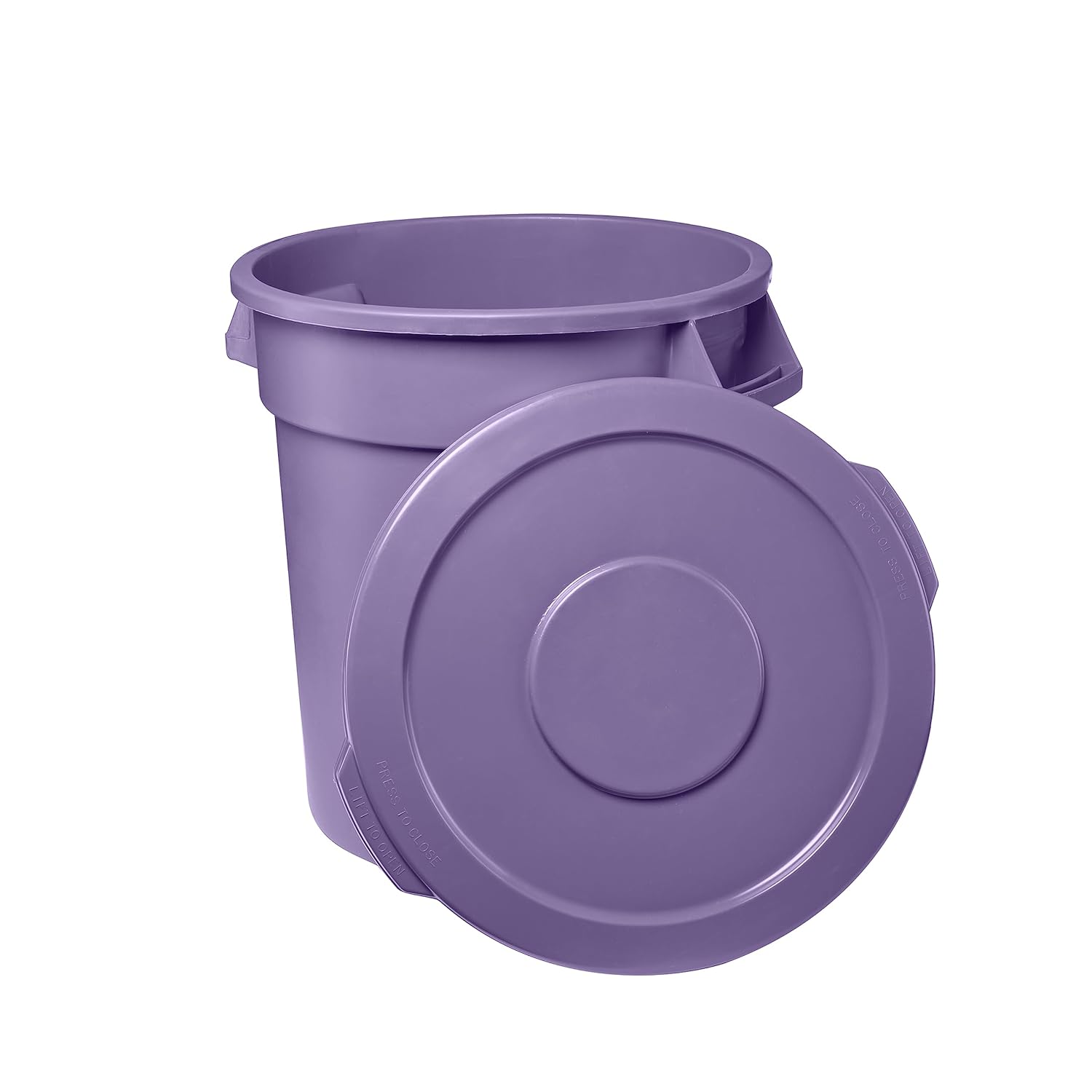 Cubo de basura comercial redondo morado de 10 galones y tapa, cubo de basura de cocina, cubo de basura interior, papelera duradera, bote de basura,