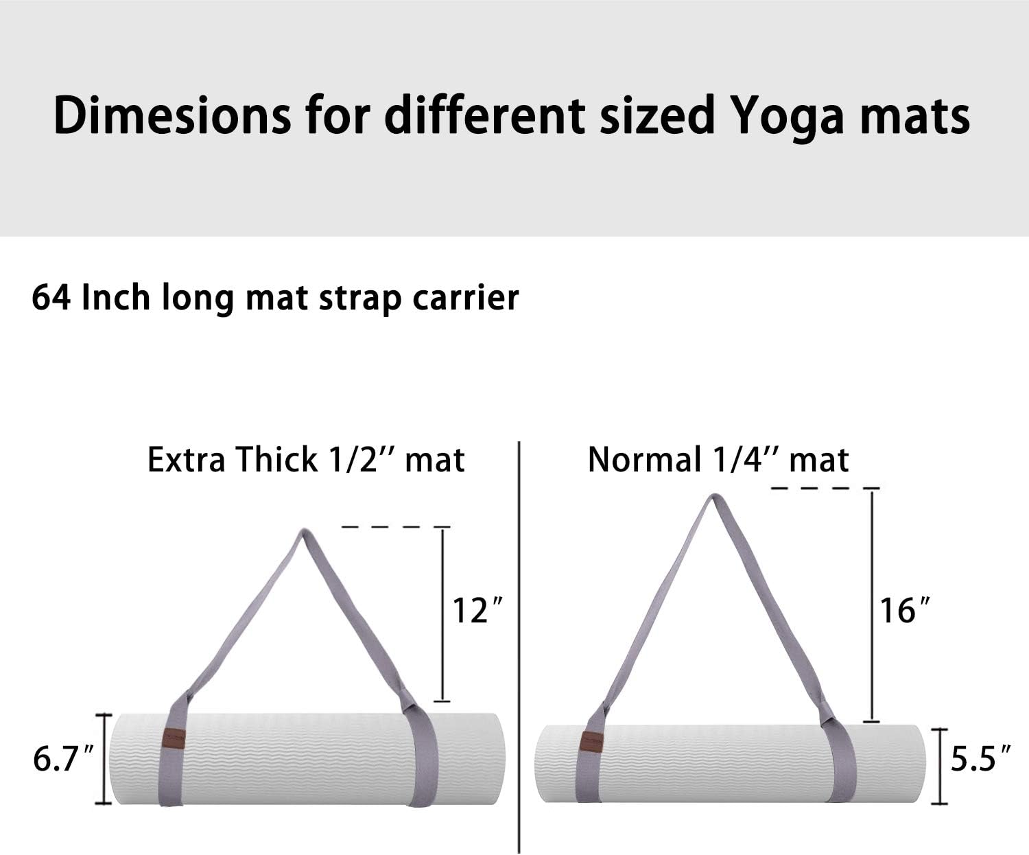 Yog A Mat StrapSling Ajustable YogaEjercicio Mat Carrier, colores estilo macarrón, hecho de correa de algodón duradera y cómoda solamente