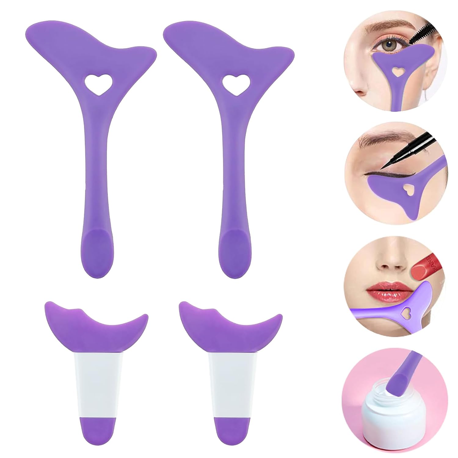 Plantillas delineador de ojos de silicona, herramienta delineador de ojos con alas, herramienta de maquillaje reutilizable, delineador de ojos,