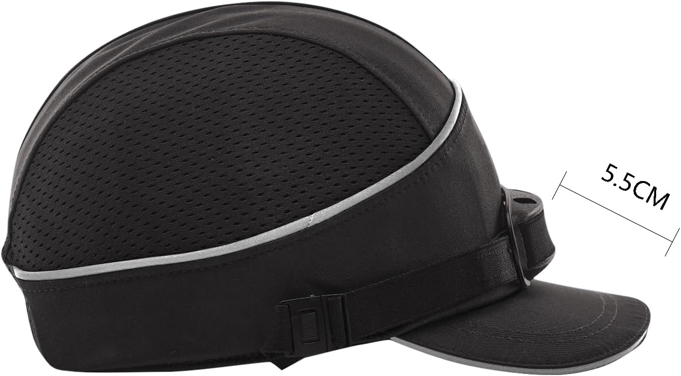 Lightweight Safety Bump Cap Safety Hard Hat Head Protection Cap Breathable Baseball Hat Comfortable Hard Cap with Reflective Stripe