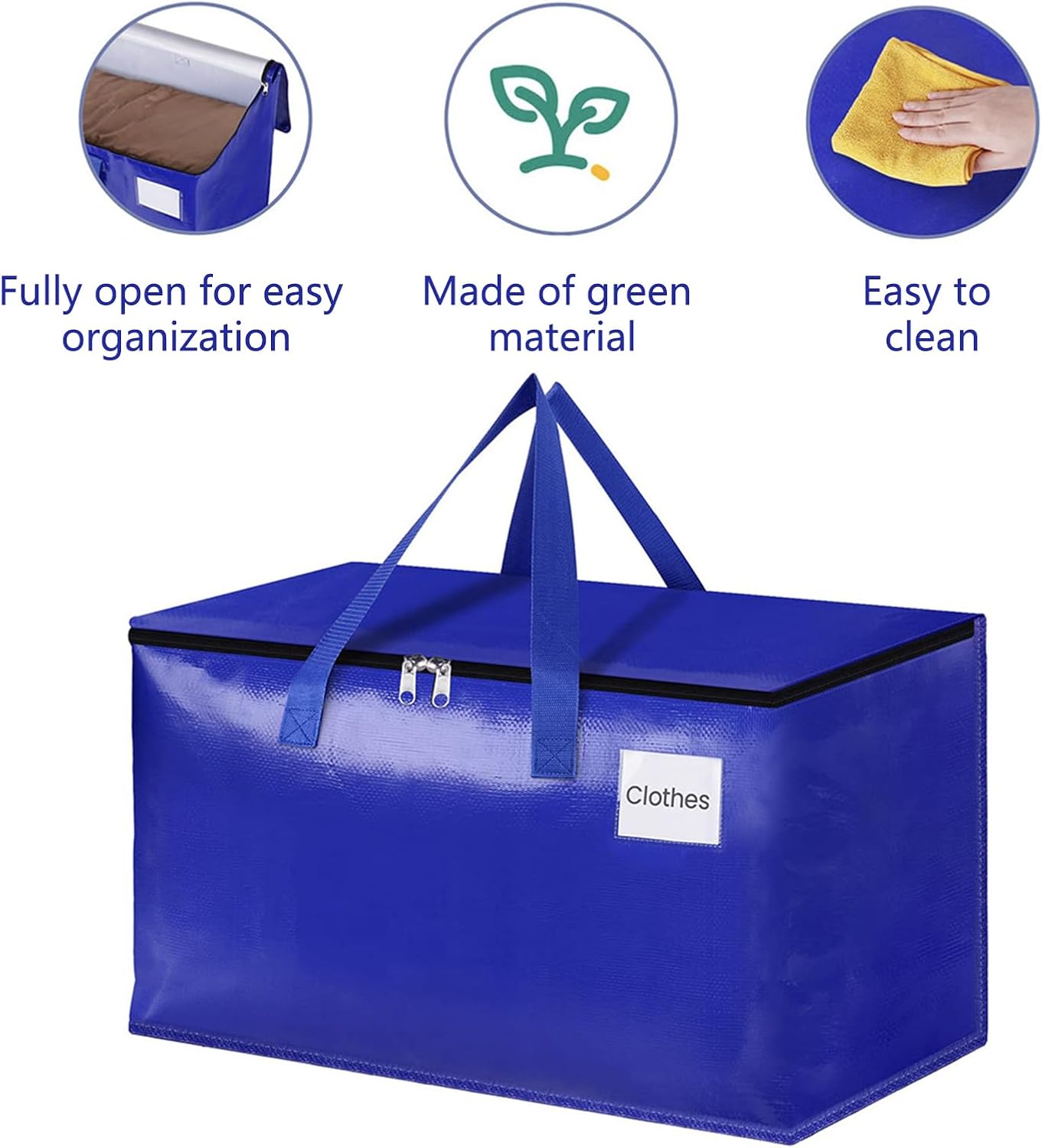 Bolsas de mudanza, bolsas de mudanza resistentes, bolsas de mudanza extra grandes con cremalleras y asas de transporte, bolsa de almacenamiento para