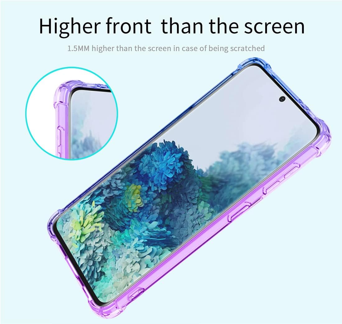KOARWVC Funda para Galaxy S20 5G, Samsung S20 SM-G981U, funda transparente degradado, delgada, antiarañazos, TPU, a prueba de golpes, funda