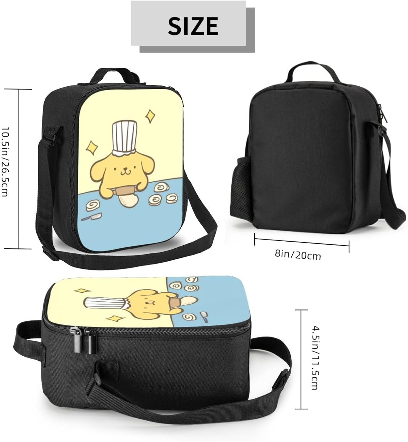 Lonchera divertida con aislamiento térmico para cachorros, bolsa de almuerzo suave para mujeres y hombres, bolsa de almuerzo reutilizable con