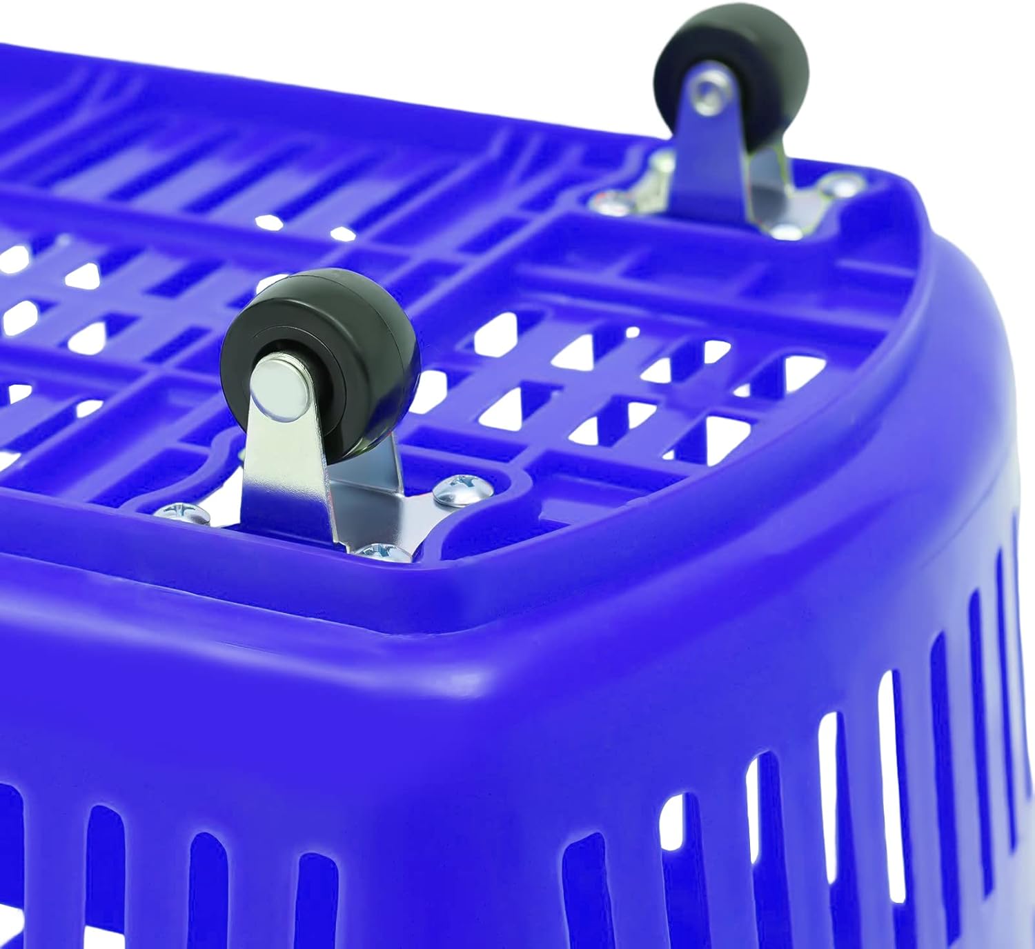 6 carritos de compras, 35 l9.2 galones de plástico con ruedas, cestas de compras con asas, juego de cestas de compras portátiles para tiendas