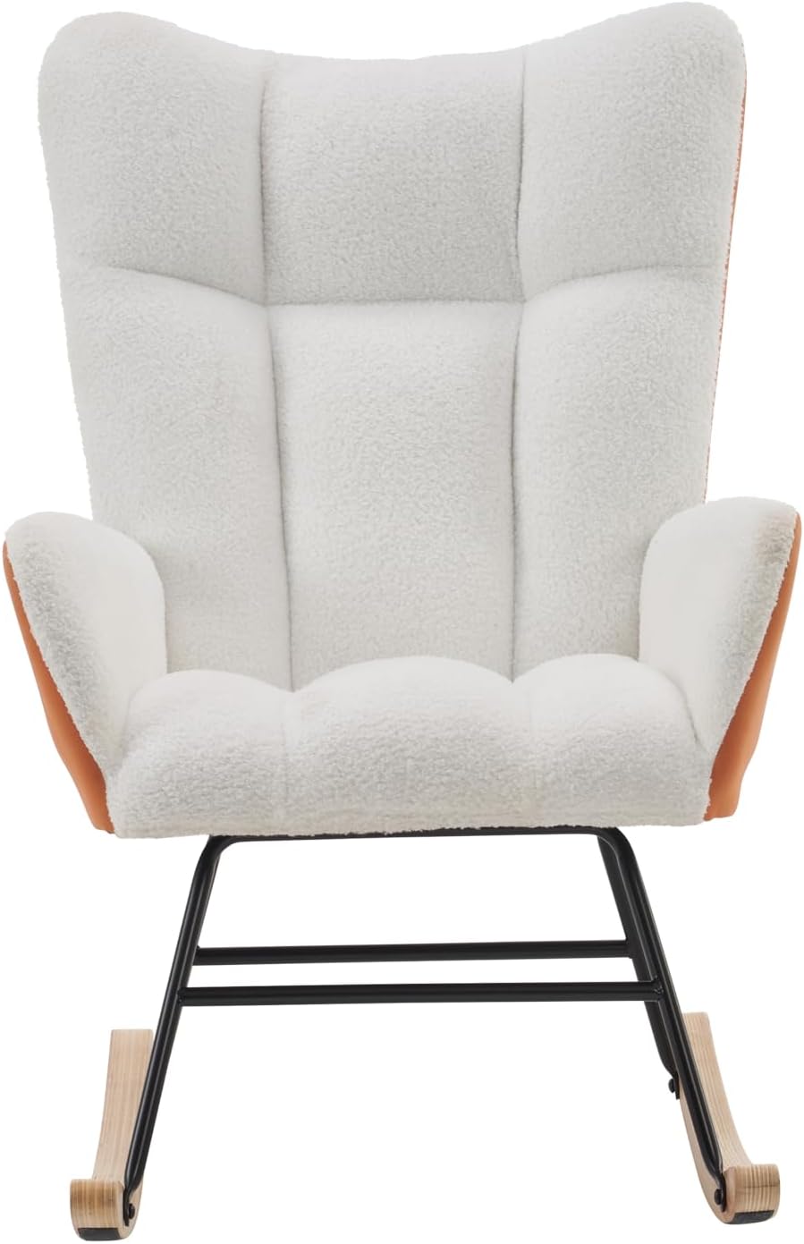 ONME Mecedora para guardería, moderna mecedora con respaldo alto, silla mecedora tapizada de peluche suave, cómoda silla para sala de estar,