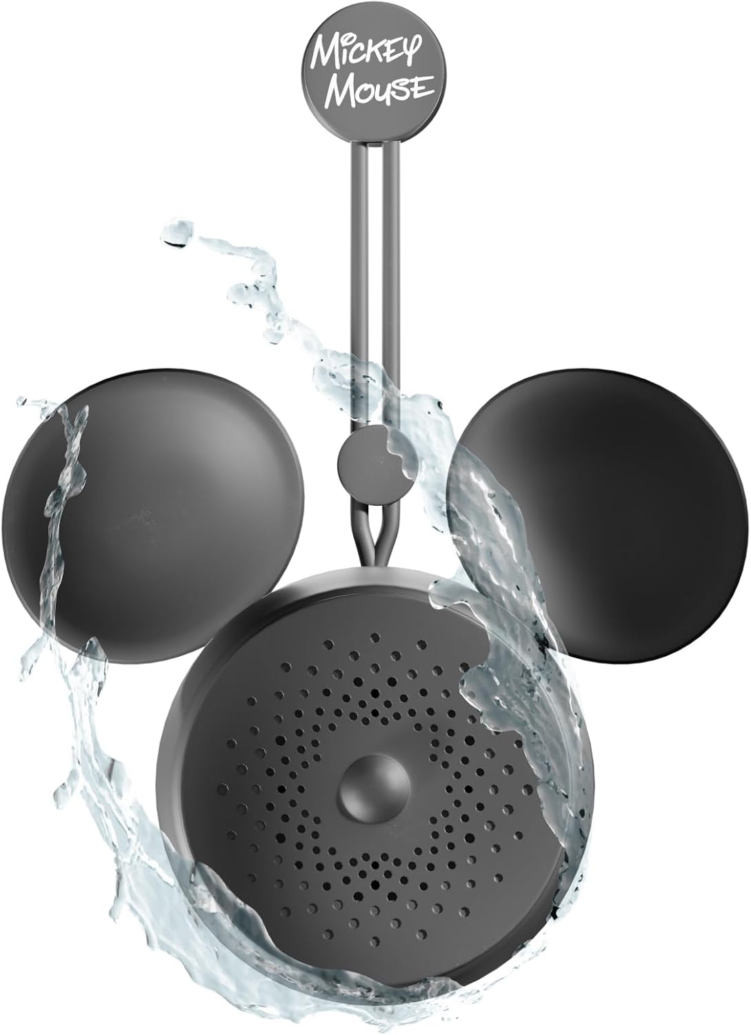 Disney Mickey Mouse Ears – Altavoz de ducha Bluetooth con ventosa – Altavoz resistente al agua con clasificación IPX4 de Disney para ducha, baños,