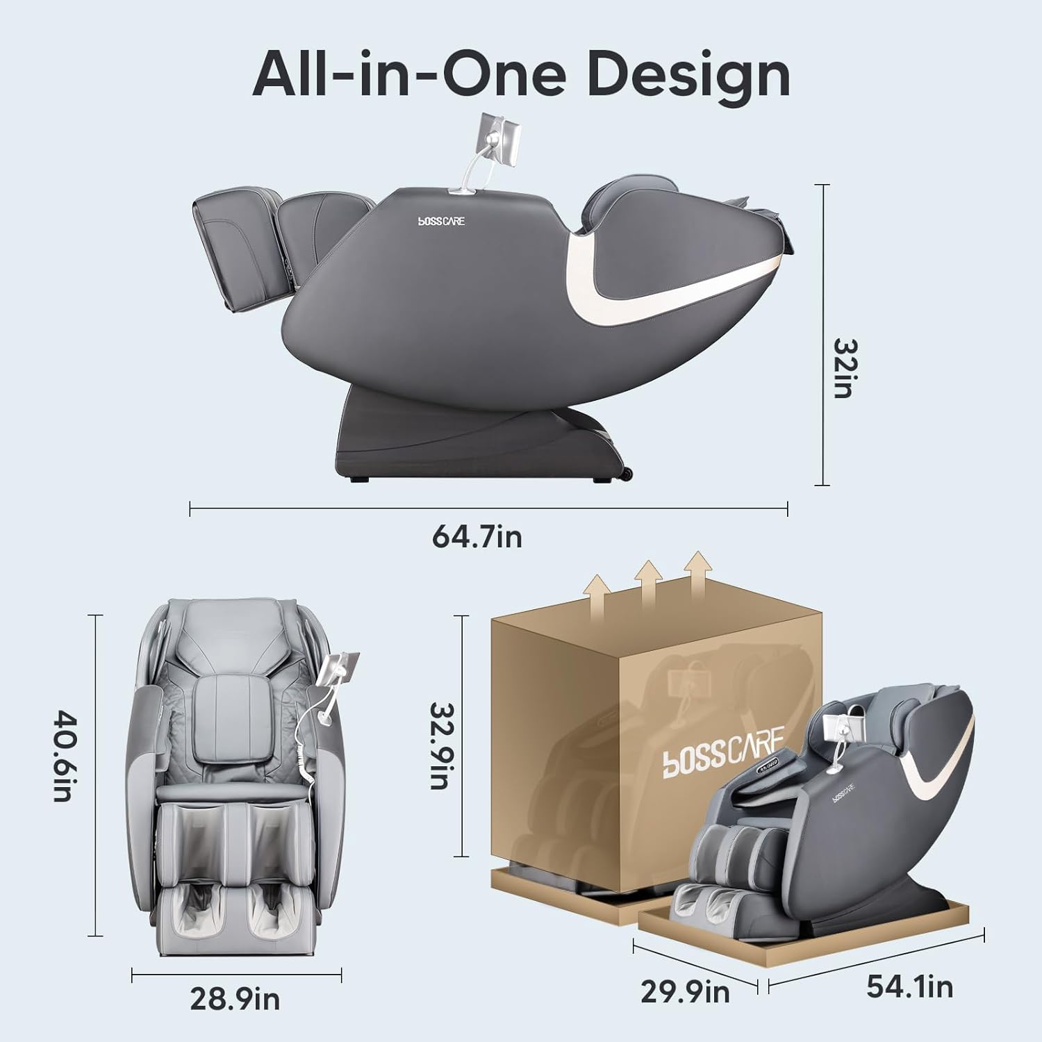 Silla de masaje de cuerpo completo de gravedad cero 2024, control de aplicación Shiatsu masaje reclinable con rodillo de pie, calefacción trasera,