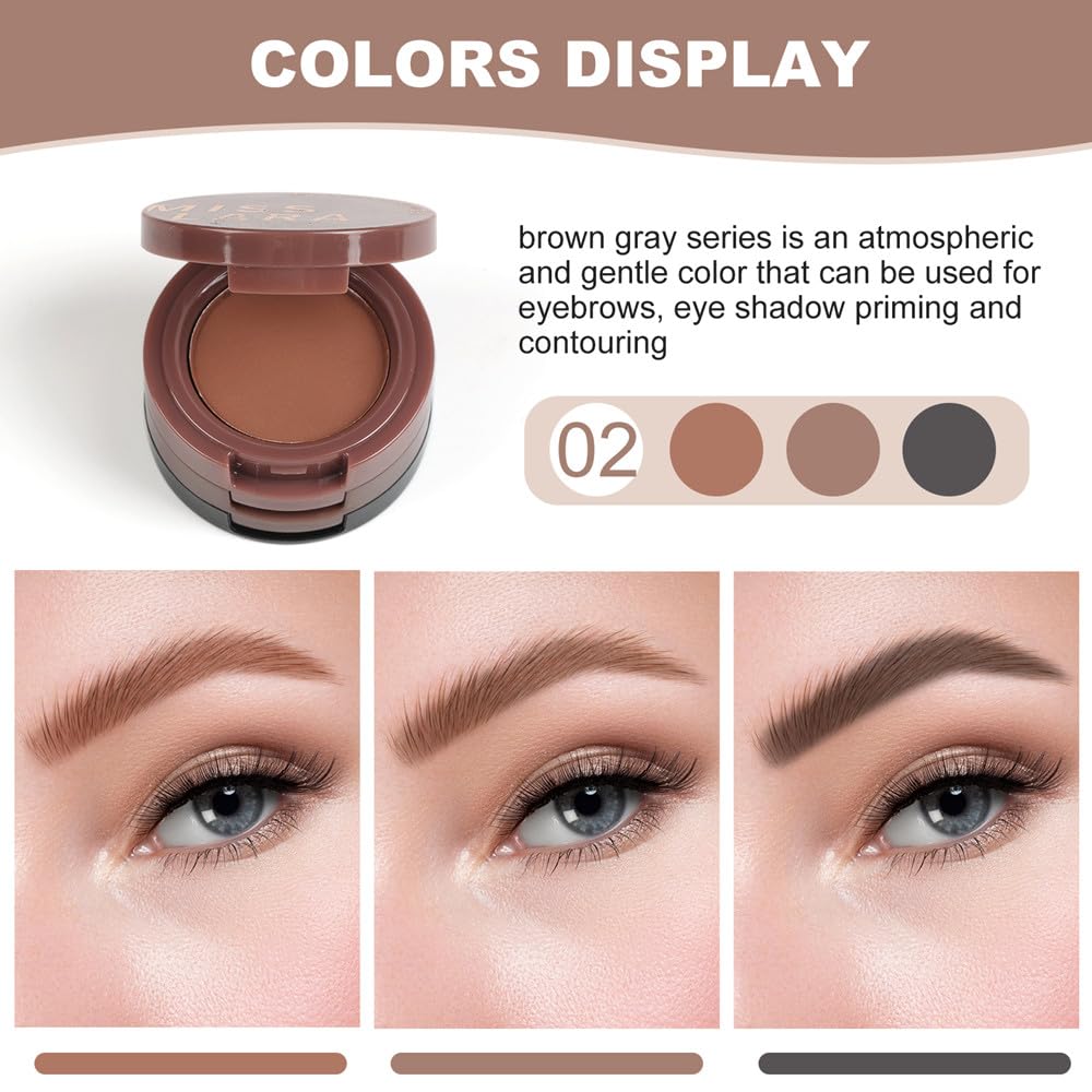 Paleta de polvo de cejas de 3 colores, maquillaje de cejas impermeable y duradero, relleno de cejas en polvo para dar forma a las cejas perfectas
