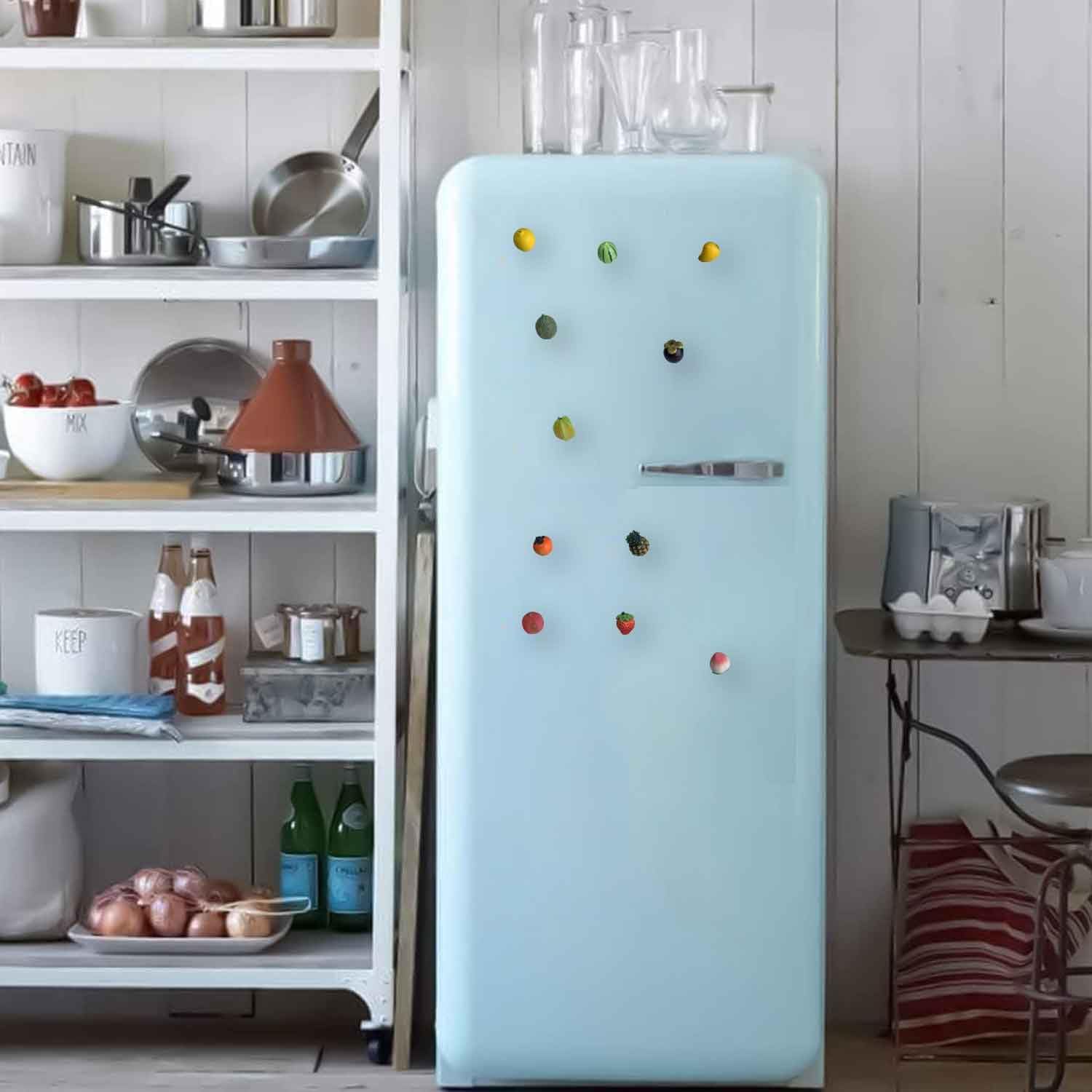 Imanes 3D de frutas para nevera, simulación de resina, imanes creativos en forma de fresa natural, divertidos imanes o adornos para decoración del