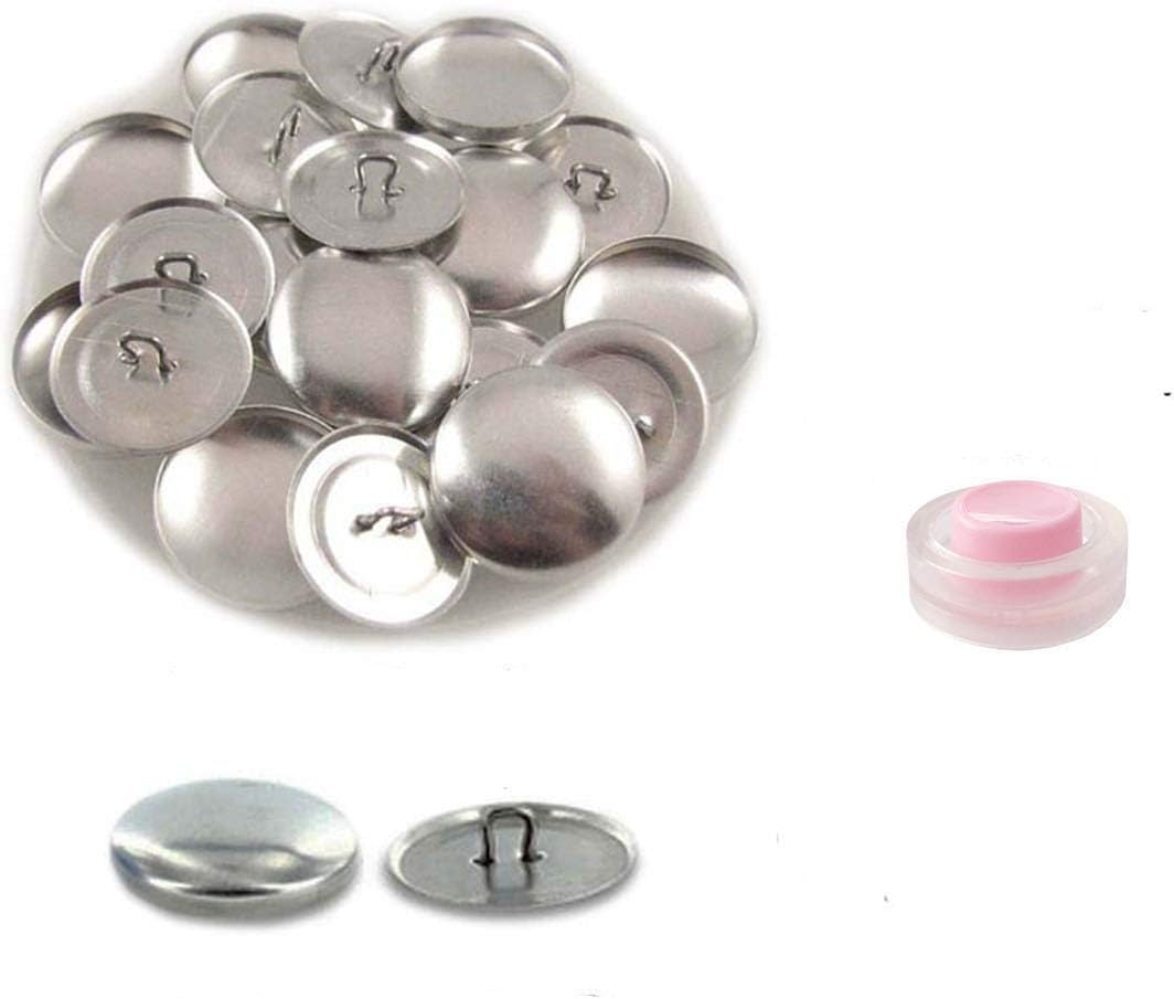 I Craft for Less – Botones de tamaño 20 (12″) para cubrirautocubrir botones con respaldo de alambre, cantidad de 25 unidades (con herramienta de