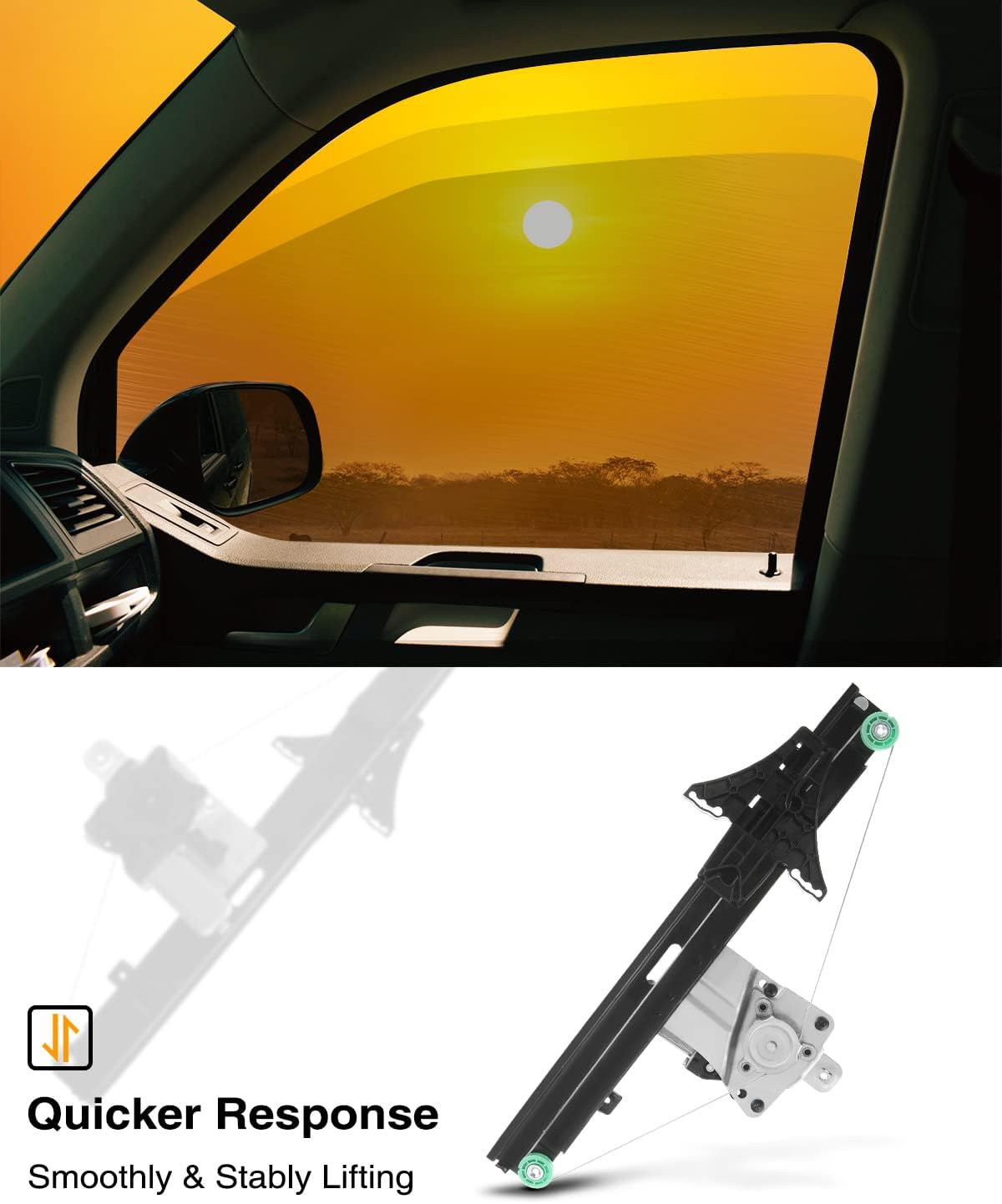 A-Premium Elevalunas eléctrico con motor compatible con Buick Regal 2011-2014 lado del conductor trasero izquierdo