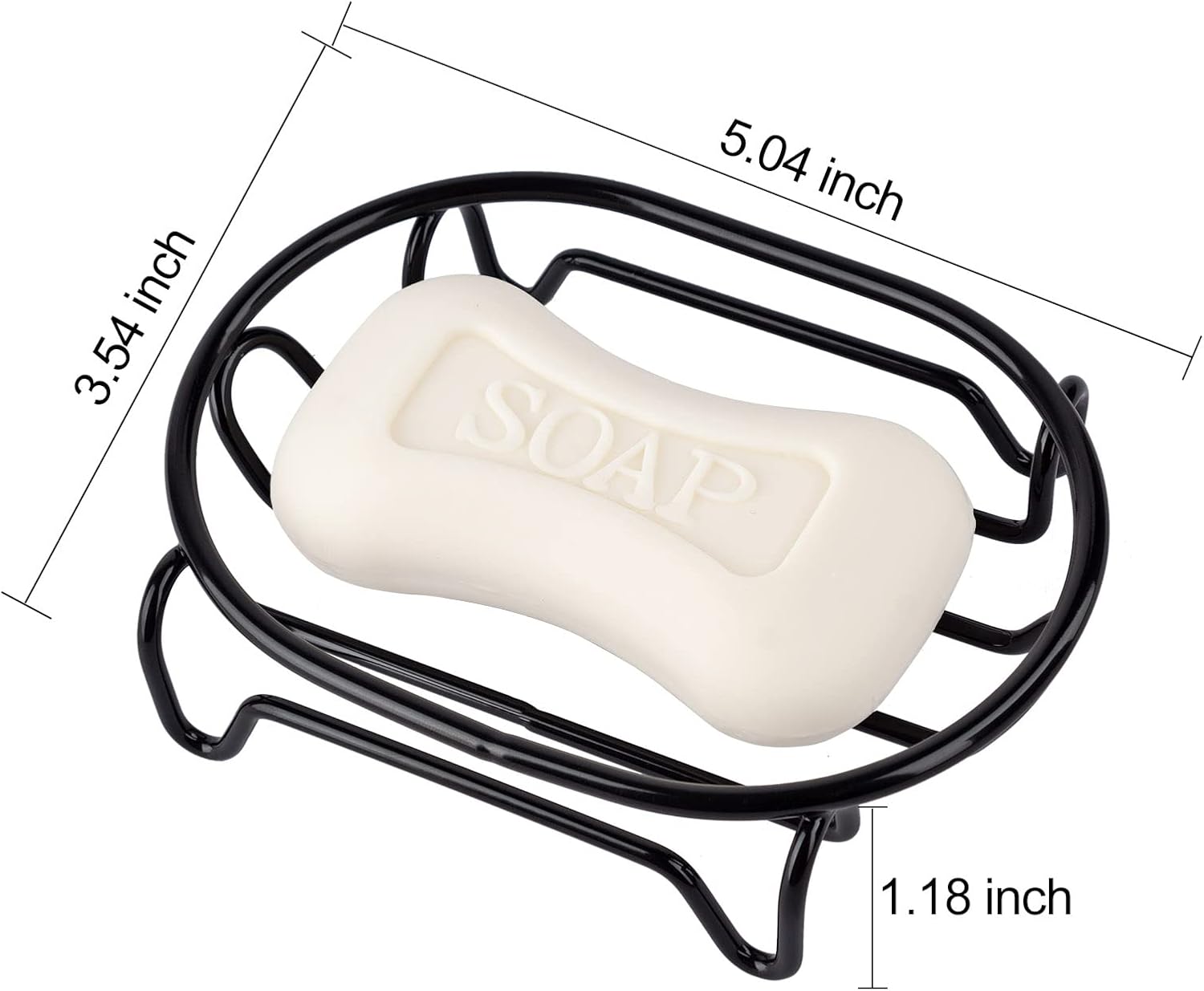 Jabonera en barra para ducha y baño, de acero inoxidable, autodrenante, para cocina, baño, fácil limpieza, mantiene el jabón seco, ovalado, negro, 1