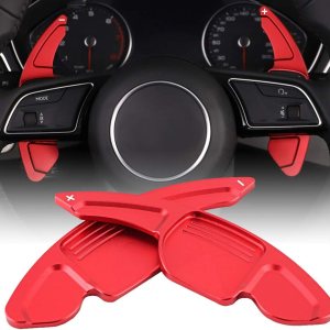 Qiilu Paleta de cambio de palanca de cambios para volante de coche, hoja de extensión para A3 A4L A5 A6L A78 S3567 SQ5 RS36 R8 Q357 (2 piezas) Qiilu Paleta de cambio de palanca de cambios para volante de coche, hoja de extensión para A3 A4L A5 A6L A78 S3567 SQ5 RS36 R8 Q357 (2 piezas)