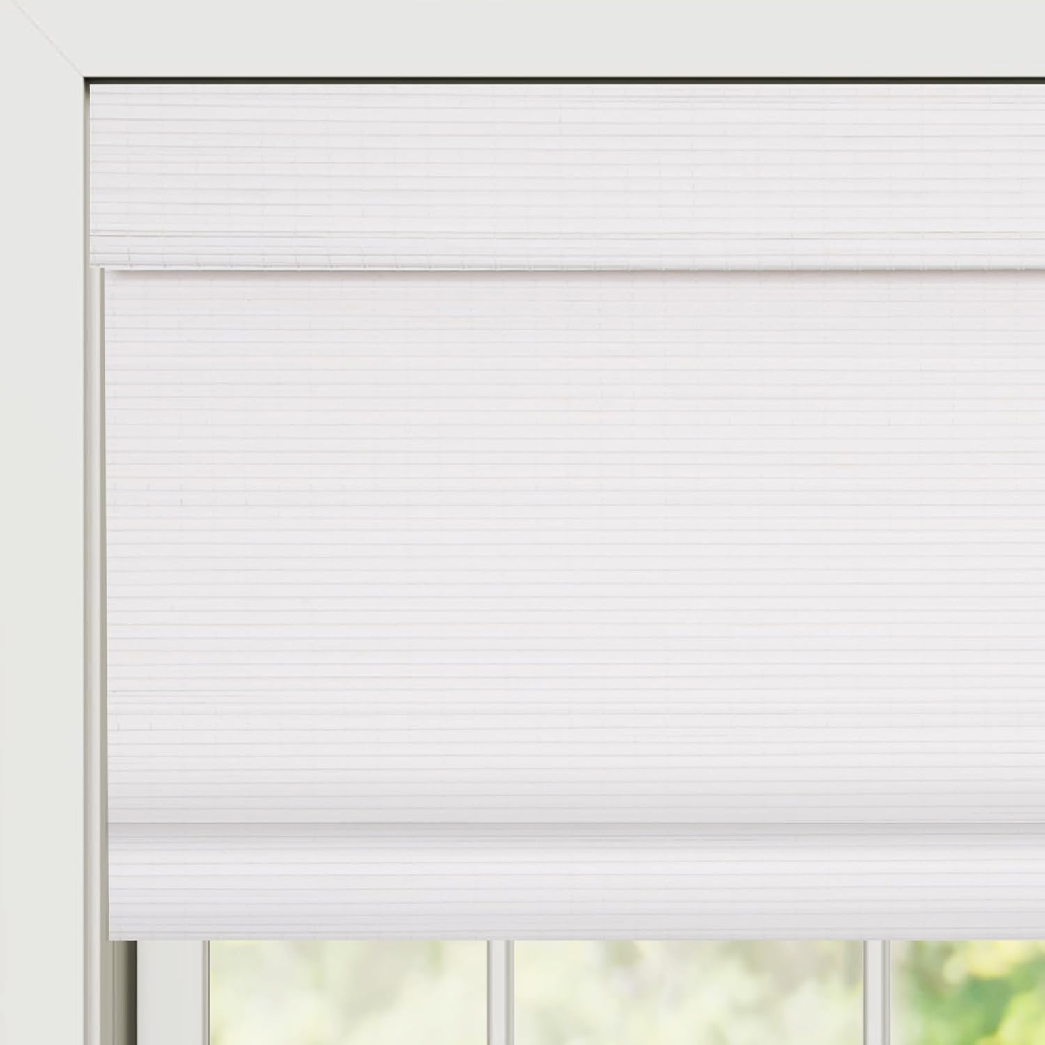 Windowlady Persianas romanas de bambú, persianas de madera tejidas a medida, inalámbricas blancas, filtran la luz, cortinas de bambú natural para