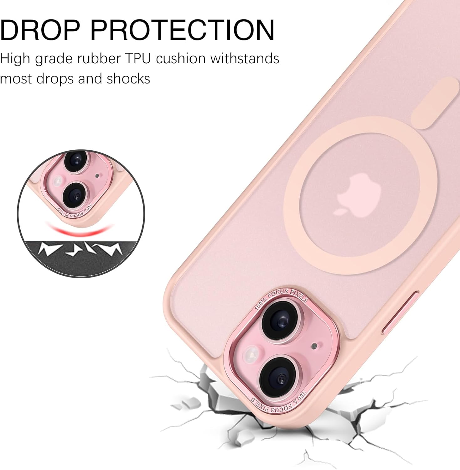 BENTOBEN Funda magnética compatible con iPhone 15, iPhone 15 compatible con MagSafe translúcida mate a prueba de golpes para mujeres y hombres,
