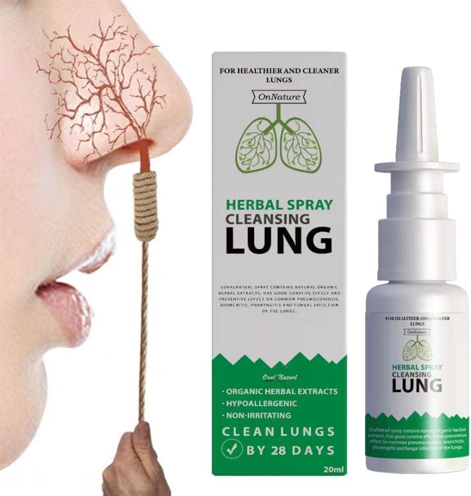 Spray nasal restaurador de limpieza pulmonar a base de hierbas, elimina la congestión nasal, desintoxicación pulmonar en aerosol de limpieza a base