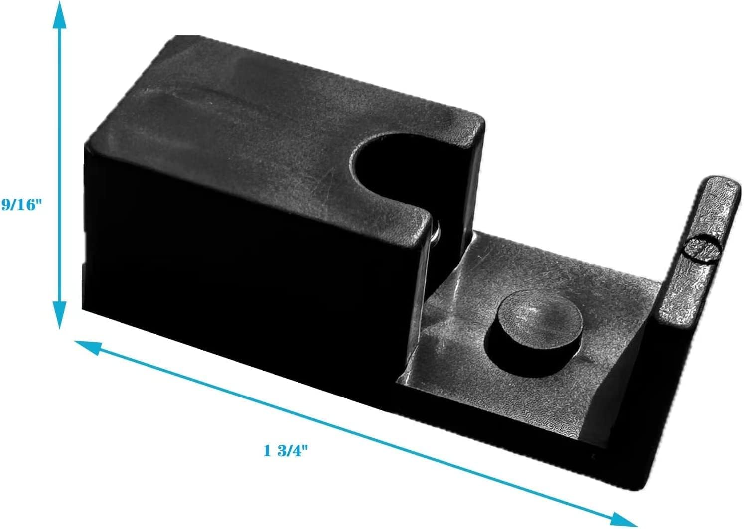 Jamba de pared para puerta de ducha, guía, color negro, equipado con 2 tornillos, paquete de 2