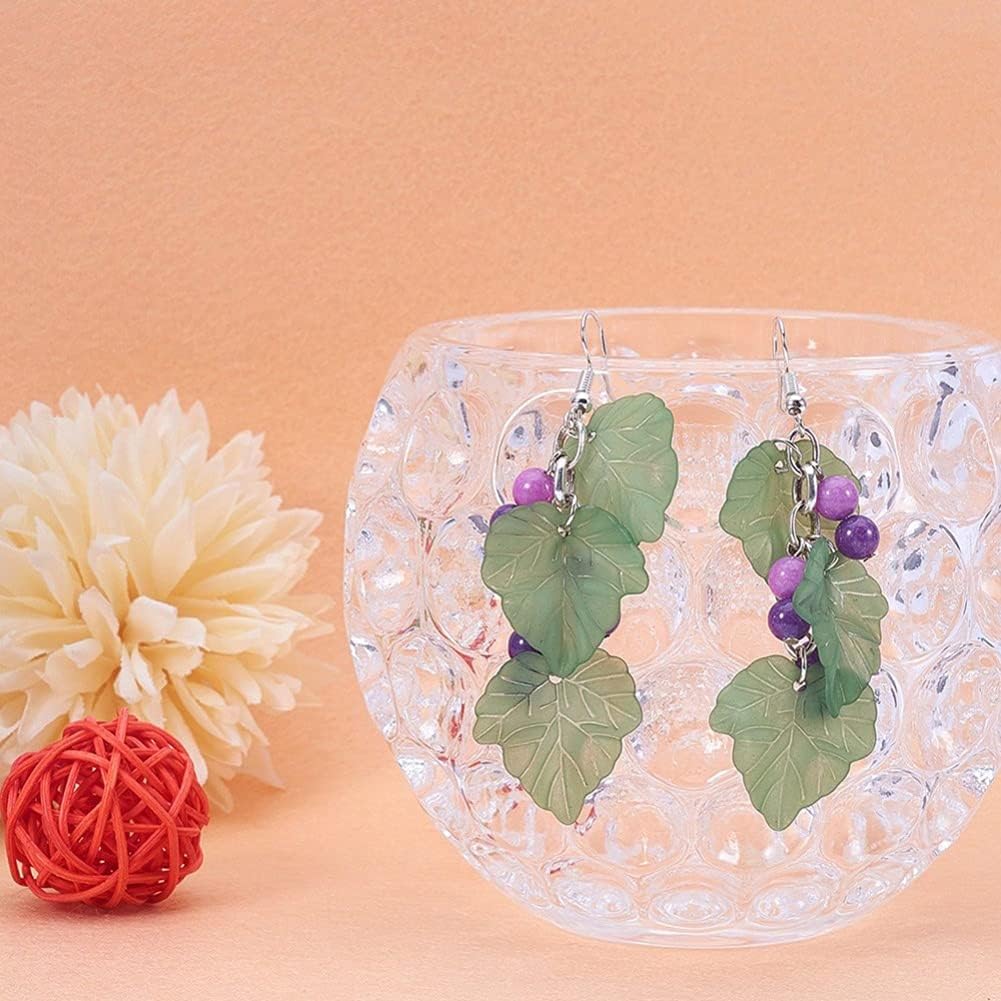 AKOAK 100 piezas transparentes de hojas esmeriladas colgantes de amuleto acrílico, anillo adecuado para hacer joyas, manualidades, joyería,