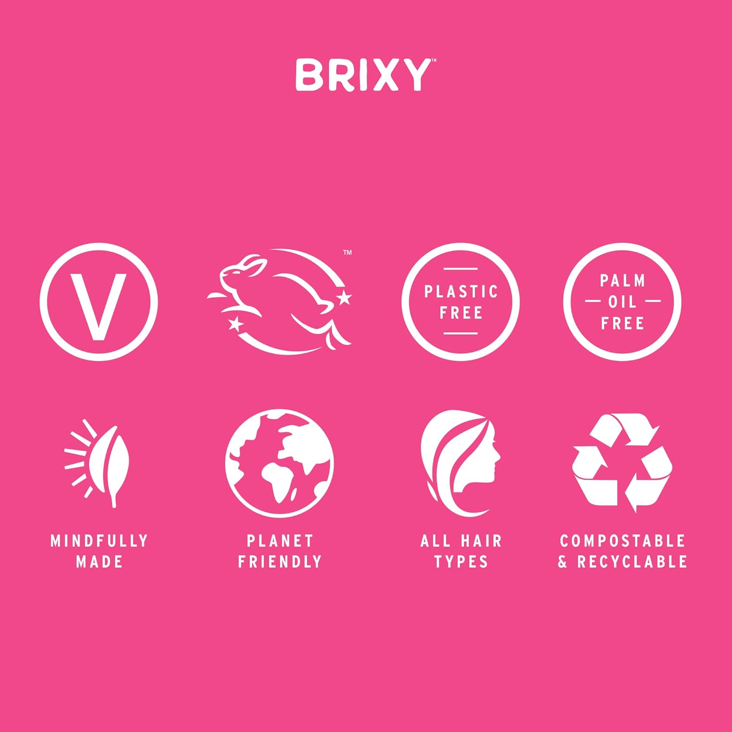 BRIXY Barra acondicionadora para hidratación y suavidad, todo tipo de cabello, pH equilibrado y seguro para cabello teñido, sostenible, vegano, sin
