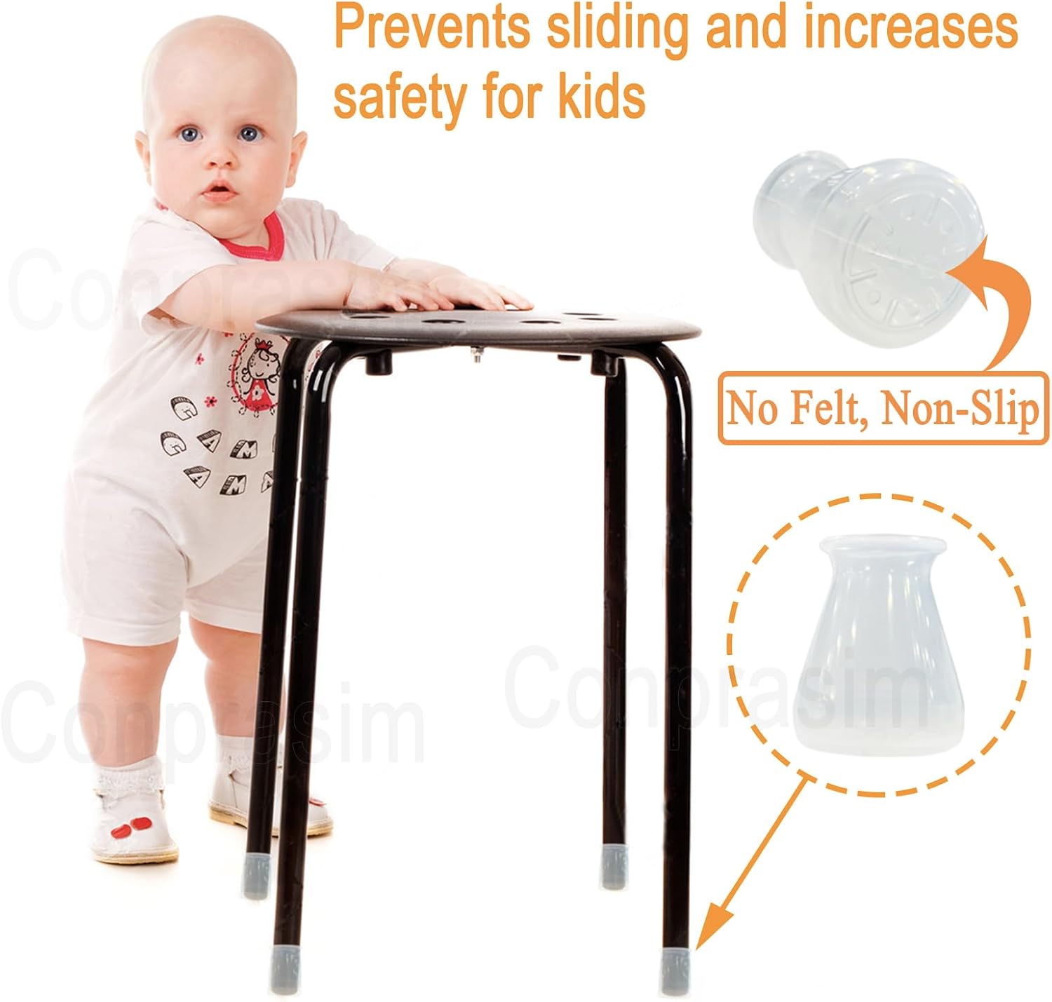 Protectores de suelo de silicona extra pequeños para patas de silla, para muebles de 0.5 a 1 pulgada, fundas antideslizantes para patas de silla,
