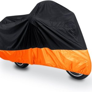 uxcell XL 190T – Protector contra el polvo y la lluvia, color negro y naranja, cubierta de motocicleta de 96 pulgadas uxcell XL 190T – Protector contra el polvo y la lluvia, color negro y naranja, cubierta de motocicleta de 96 pulgadas
